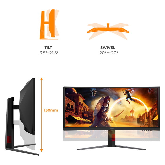 AOC CU34G4CA Monitor Gaming 34 Pulgadas 180Hz UWQHD Fast VA
