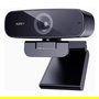 AUKEY PC-W3 Stream Series Webcam Full HD 1080p 2MP con sensor CMOS 1/2.9", micrófono dual, base giratoria 360°, color negro