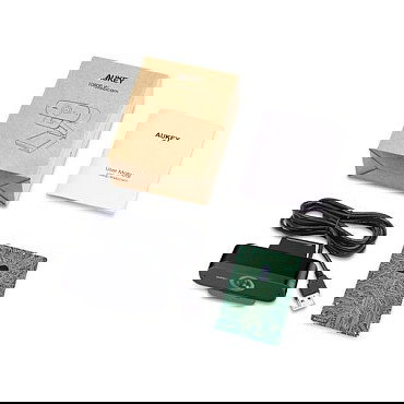 AUKEY PC-W3 Stream Series Webcam Full HD 1080p 2MP con sensor CMOS 1/2.9", micrófono dual, base giratoria 360°, color negro