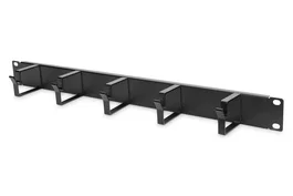 Digitus DN-97602 Panel de gestión de cables 1HE con 5 anillos, Negro