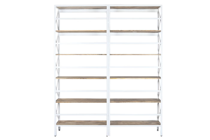 DKD Home Decor Estanteria Loft Blanco Natural Metal Mango 180 x 35 x 220 cm DKD Home Decor Estanteria Loft Blanco Natural Metal Mango 180 x 35 x 220 cm