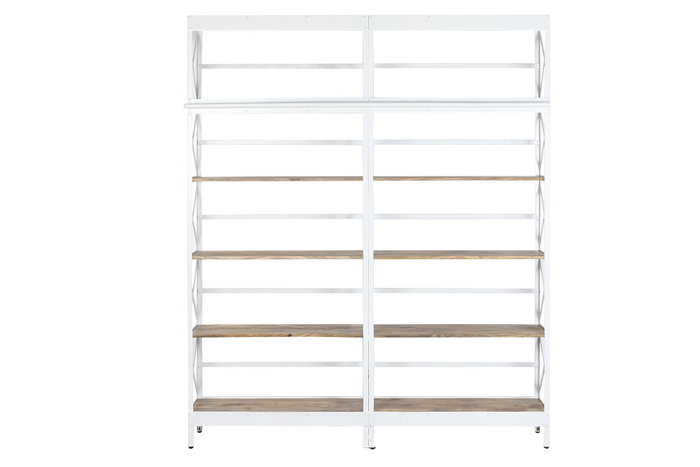 DKD Home Decor Estanteria Loft Blanco Natural Metal Mango 180 x 35 x 220 cm DKD Home Decor Estanteria Loft Blanco Natural Metal Mango 180 x 35 x 220 cm