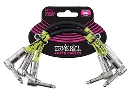 ERNIEBALL Cable Interlink Jack-Jack Aa Negro 15.24 Cm (Pack de 3) para Guitarra/Bajo - Referencia Eb