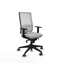 PIQUERAS Y CRESPO Silla de oficina Horna con mecanismo Sincro, Gris claro y Blanco