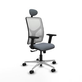 PIQUERAS Y CRESPO Silla de oficina Motilla con Mecanismo Sincro, Gris y Blanco