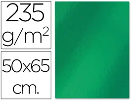 Liderpapel Cartulina 50x65 cm 235g/m2 Metalizada Verde 10 Unidades