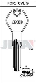 JMA Llaves de seguridad/puntos latón modelo CVL-10D (Caja de 10)