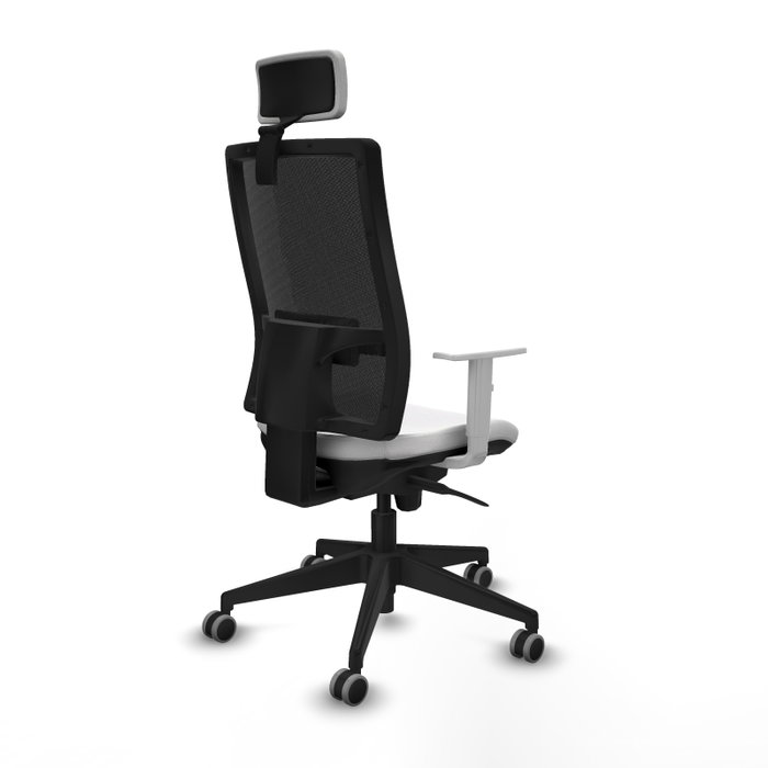 PIQUERAS Y CRESPO Silla de oficina Horna con mecanismo Sincro, Blanco y Negro