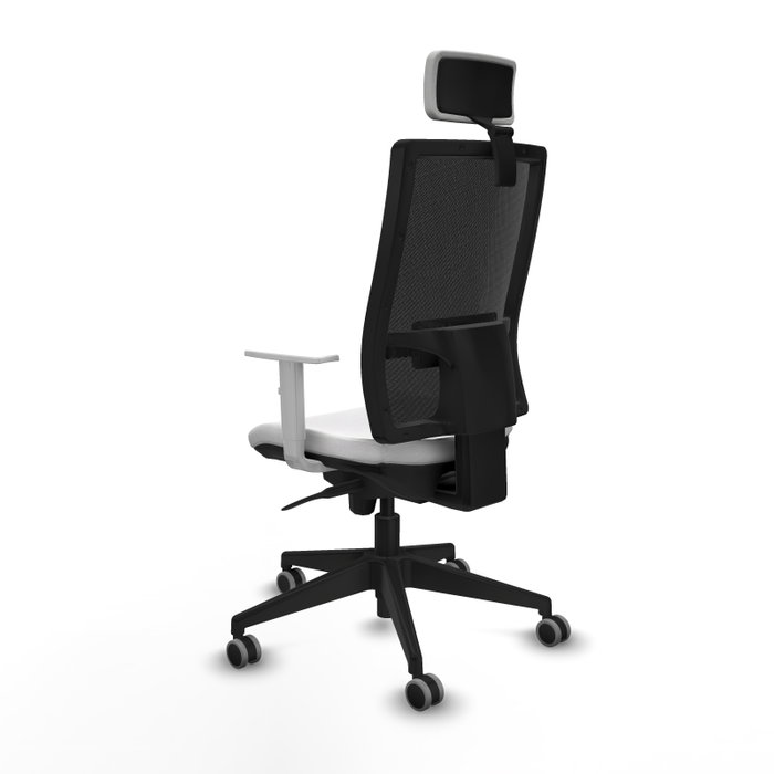 PIQUERAS Y CRESPO Silla de oficina Horna con mecanismo Sincro, Blanco y Negro