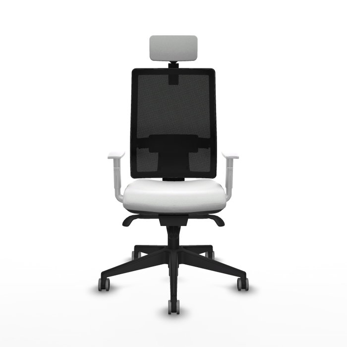 PIQUERAS Y CRESPO Silla de oficina Horna con mecanismo Sincro, Blanco y Negro