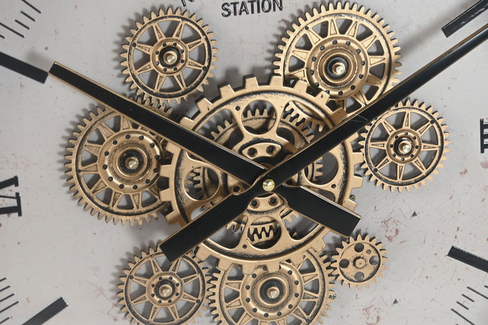 DKD Home Decor Reloj de Pared Movimiento Led Metal Blanco 9 x 60 x 60 cm