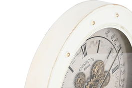 DKD Home Decor Reloj de Pared Movimiento Led Metal Blanco 9 x 60 x 60 cm