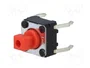 Aratas (Formerly Omron Components) B3F-1056 Microconmutador TACT SPST-NO Rojo