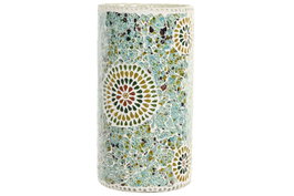 DKD Home Decor Lámpara de Sobremesa de Cristal Multicolor con Acabado Craquelado