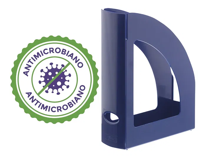 Archivo 2000 Revistero Archivo Antimicrobiano Sanitized Poliestireno Lomo 80 mm Azul 250x80x320 mm