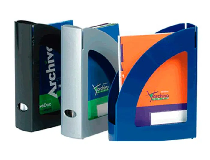 Archivo 2000 Revistero Archivo Antimicrobiano Sanitized Poliestireno Lomo 80 mm Azul 250x80x320 mm