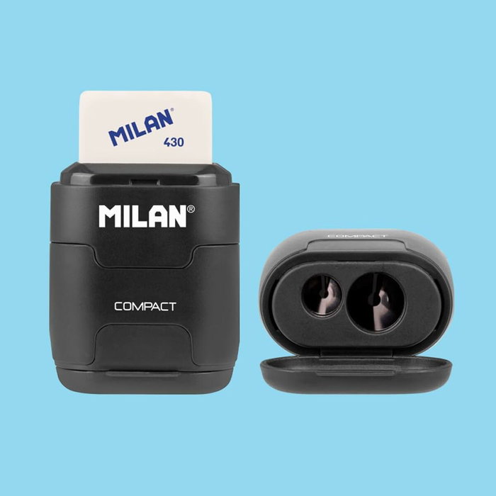 Milán Afilaborra compact shadow con sacapuntas doble y 2 gomas de recambio