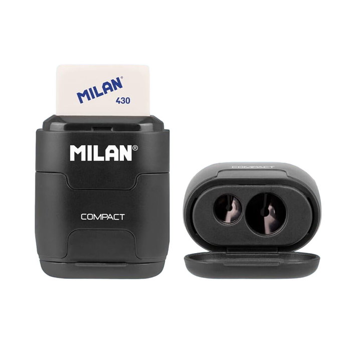 Milán Afilaborra compact shadow con sacapuntas doble y 2 gomas de recambio