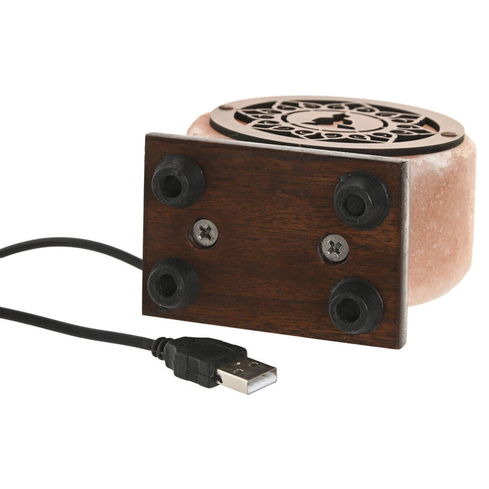 DKD Home Decor Lámpara de Sobremesa de Sal del Himalaya con Buda