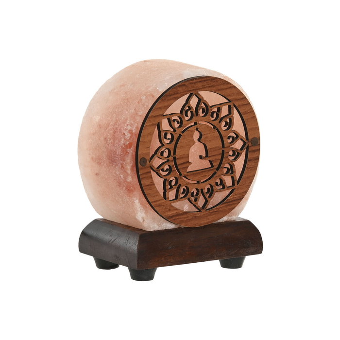 DKD Home Decor Lámpara de Sobremesa de Sal del Himalaya con Buda