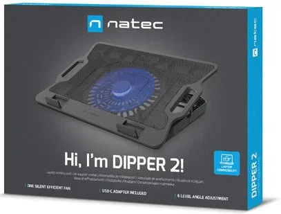 Natec DIPPER 2 Base refrigeradora para portátil 17.3 pulgadas Negro
