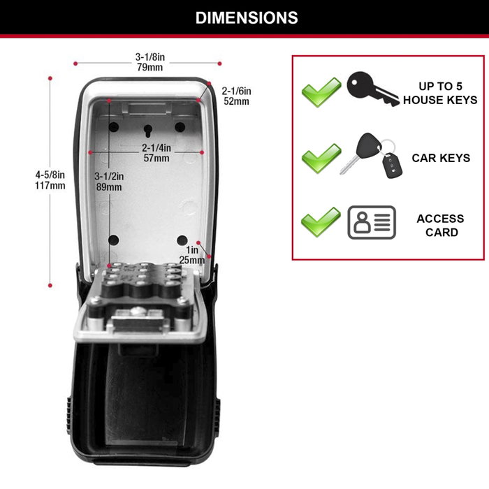 Master Lock Caja de llaves de pared con botones de presión 5423EURD Master Lock Caja de llaves de pared con botones de presión 5423EURD
