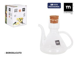 La Mediterranea Aceitera de Borosilicato con Tapón Colección BELL