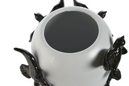 DKD Home Decor Jarron Moderno Blanco Negro 27 x 29.5 x 27 cm