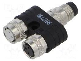MURRELEKTRONIK Adaptador M8 Macho 4 pines a 2x M8 Hembra 3 pines