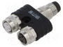 MURRELEKTRONIK Adaptador M8 Macho 4 pines a 2x M8 Hembra 3 pines