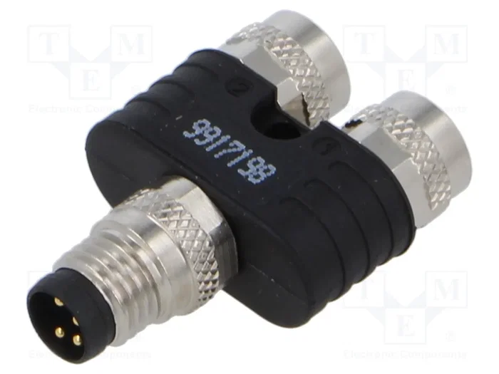 MURRELEKTRONIK Adaptador M8 Macho 4 pines a 2x M8 Hembra 3 pines