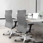 PIQUERAS Y CRESPO Sillón Albacete Verde con Mecanismo Sincro y Base Blanca