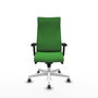 PIQUERAS Y CRESPO Sillón Albacete Verde con Mecanismo Sincro y Base Blanca