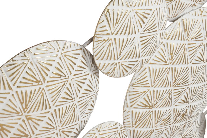 DKD Home Decor Decoración de Pared Metal Círculos Decapé Blanco y Dorado DKD Home Decor Decoración de Pared Metal Círculos Decapé Blanco y Dorado