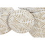 DKD Home Decor Decoración de Pared Metal Círculos Decapé Blanco y Dorado