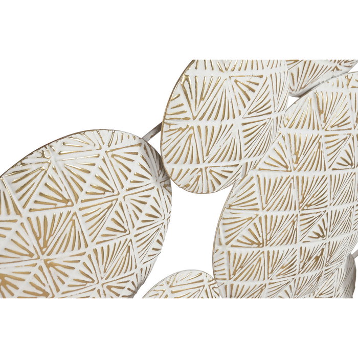 DKD Home Decor Decoración de Pared Metal Círculos Decapé Blanco y Dorado DKD Home Decor Decoración de Pared Metal Círculos Decapé Blanco y Dorado