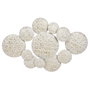 DKD Home Decor Decoración de Pared Metal Círculos Decapé Blanco y Dorado