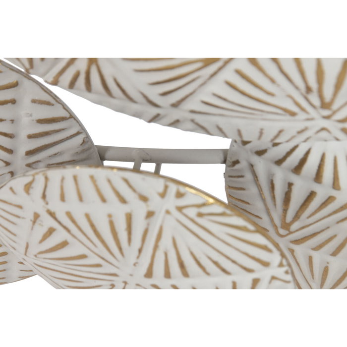 DKD Home Decor Decoración de Pared Metal Círculos Decapé Blanco y Dorado DKD Home Decor Decoración de Pared Metal Círculos Decapé Blanco y Dorado