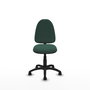 Silla de oficina Aýna con mecanismo Contacto permanente básico tapizada con Tela color Verde botella. Equipada con Base poliamida negra, Sin brazos y Ruedas de nailon 50 mm