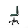 Silla de oficina Aýna con mecanismo Contacto permanente básico tapizada con Tela color Verde botella. Equipada con Base poliamida negra, Sin brazos y Ruedas de nailon 50 mm