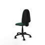 Silla de oficina Aýna con mecanismo Contacto permanente básico tapizada con Tela color Verde botella. Equipada con Base poliamida negra, Sin brazos y Ruedas de nailon 50 mm
