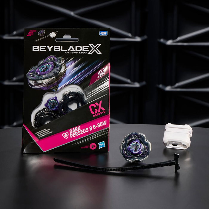 Hasbro Beyblade Dark Perseus B 6-80W G1680 con lanzador - Top de metal, piezas de Takara Tomy, juego en español, francés, alemán e inglés para +8 años Hasbro Beyblade Dark Perseus B 6-80W G1680 con lanzador - Top de metal, piezas de Takara Tomy, juego en español, francés, alemán e inglés para +8 años