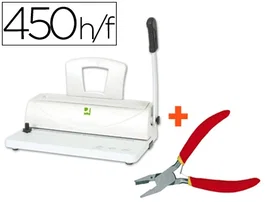 Q-connect Encuadernadora Espiral Perfora 10 Hojas A4, Encuaderna 450 Hojas Paso 5:1