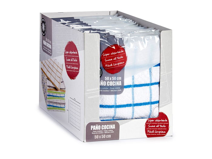 Arte Regal Paño Microfibra 50x50 cm Cuadros Surtidos Azul y Verde (Set de 24)