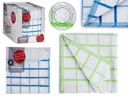 Arte Regal Paño Microfibra 50x50 cm Cuadros Surtidos Azul y Verde (Set de 24)