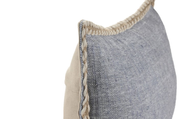 DKD Home Decor Cojín Tradicional Lino Gris 12x30x50 cm Pack de 2 Unidades