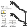 Fellowes Platinum Monitorarm 8043401 - Soporte Doble Vertical para 2 Monitores hasta 32" (8kg), con 2 Puertos USB-A, Color Negro