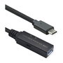 ROLINE 12.04.1067 Cable Activo USB 3.2 Gen 1 Tipo A a Tipo C, 15 m, 5 Gbit/s, Color Negro