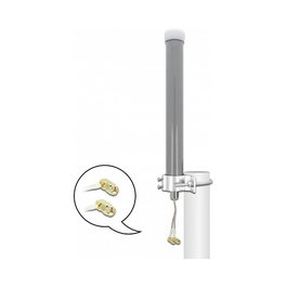 Delock Antena Multiband LTE WLAN 2.4GHz 2xSMA/RP-SMA Macho 3dBi RG-178 Omnidireccional Exterior Gris 2x20cm para Redes Exteriores