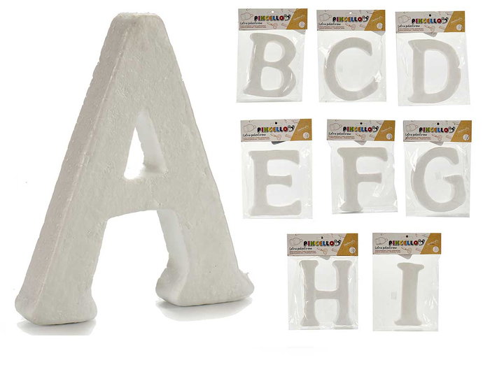Letras ABCDEFGHI en poliestireno 2x23x17 cm - Pincello (45 Unidades) Letras ABCDEFGHI en poliestireno 2x23x17 cm - Pincello (45 Unidades)